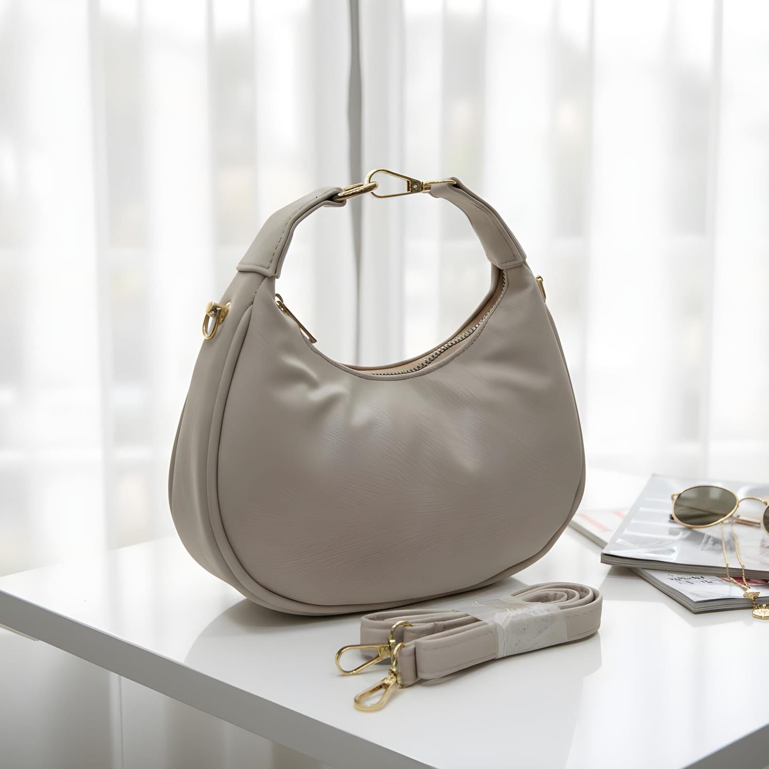 Elegant Beige Shoulder Bag