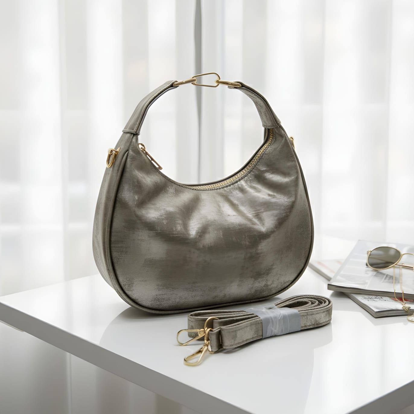 Elegant Beige Shoulder Bag