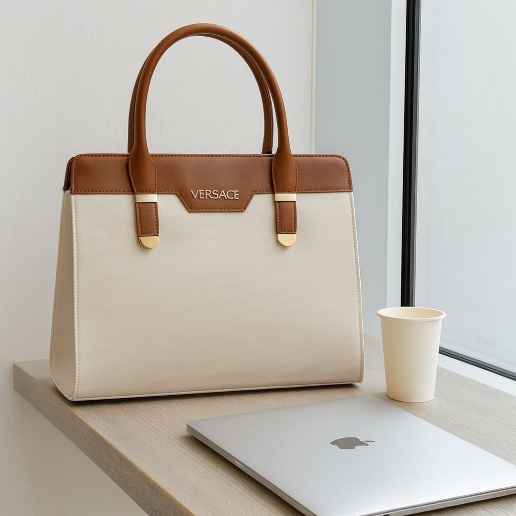 Versace Elegant Leather Handbag.